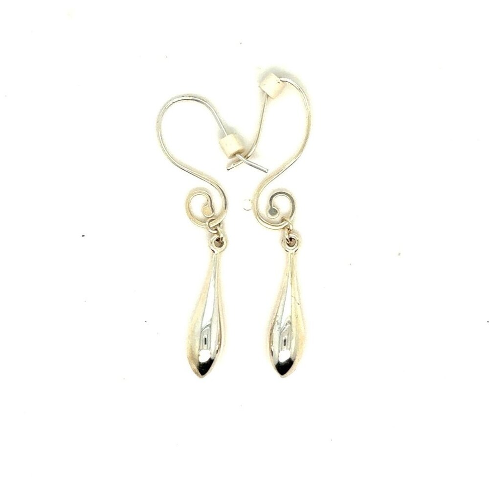 Silver‎ 925 Swirl Teardrop Dangle Earrings